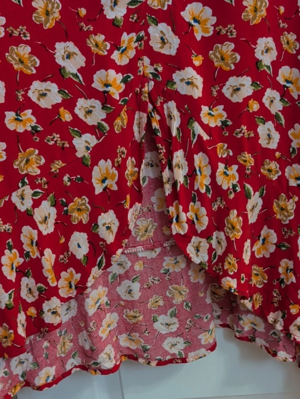 Indigo Rose Red Floral Maxi Dress with Button Front 3X - Picture 5 of 8